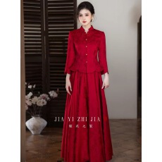 批发嫁衣之家新中式红色<b class='q'>敬酒</b><b class='q'>服</b>新娘结婚嫁衣订<b class='q'>婚礼</b><b class='q'>服</b>两件套出门<b class='q'>服</b>套装