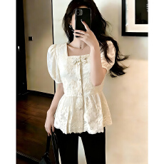 批发新中式国风天丝上衣轻薄款刺绣短袖小衫复古内搭打底<b class='q'>衬衫</b>女夏