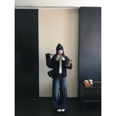 批发1只衮1Z1ZGUN 中古欧尼 仿毛领复合麂皮双重保暖小颗粒羊羔绒外套