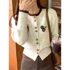 早秋小香风短款针织衫女2025新款初秋长袖上衣针织开衫毛衣外套女