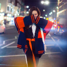 批发欧美秋冬气质日韩国<b class='q'>明星</b>个性撞色单排扣宽松休闲针织毛衣开衫外套