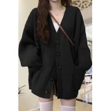 批发<b class='q'>韩版</b>穿搭小香风针织毛衣女秋季新款外搭宽松慵懒感v领开衫外套潮