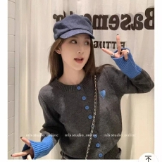 批发MLS 温柔少女感 撞色<b class='q'>圆领</b>短款<b class='q'>针织</b>衫女春季小香风韩系<b class='q'>开衫</b>毛衣