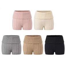 辣妹纯欲风低腰针织坑条包臀短裤美式辣妹家居服睡裤显瘦弹力热裤