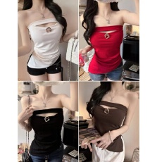 批发辣妹风性感无肩带内搭打底抹胸防走光外穿人棉一字围美背