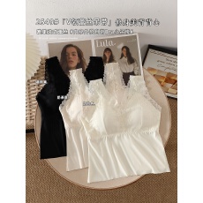 批发实拍2026新款性感V领露背法式蕾丝一体吊带修身百搭<b class='q'>缎面</b>无痕美背