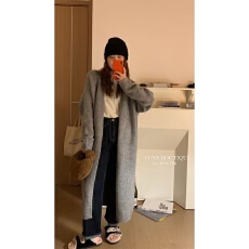 批发韩版开衫女秋季2026年新款慵懒风宽松中<b class='q'>长款</b>过膝<b class='q'>毛衣外套</b>
