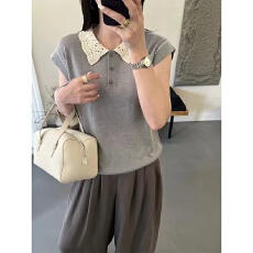 批发<b class='q'>娃娃领</b>飞飞袖针织衫女薄款夏季新款时尚洋气宽松气质休闲减龄上衣