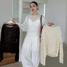 批发2026秋季韩系少女感长袖<b class='q'>针织衫</b><b class='q'>罩衫</b>叠穿神器显瘦慵懒高级镂空上衣