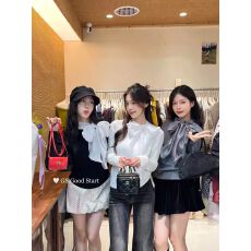 批发GS.GOOD START博主穿搭秋冬法式温柔流光蝴蝶结气质针织<b class='q'>小衫</b>女装