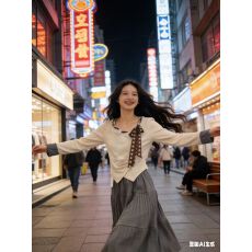 批发波点系带花边收腰显瘦不规则下摆针织打底衫上衣2025秋<b class='q'>冬</b>新款