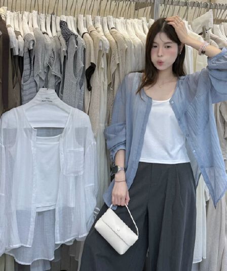 자외선 차단 펌프 Pleat 오픈 가디건 민소매 인사이드 가져 가라. 슬립 두 조각 여성 세트 2026 여름 새로운 다용도 맨위 여성