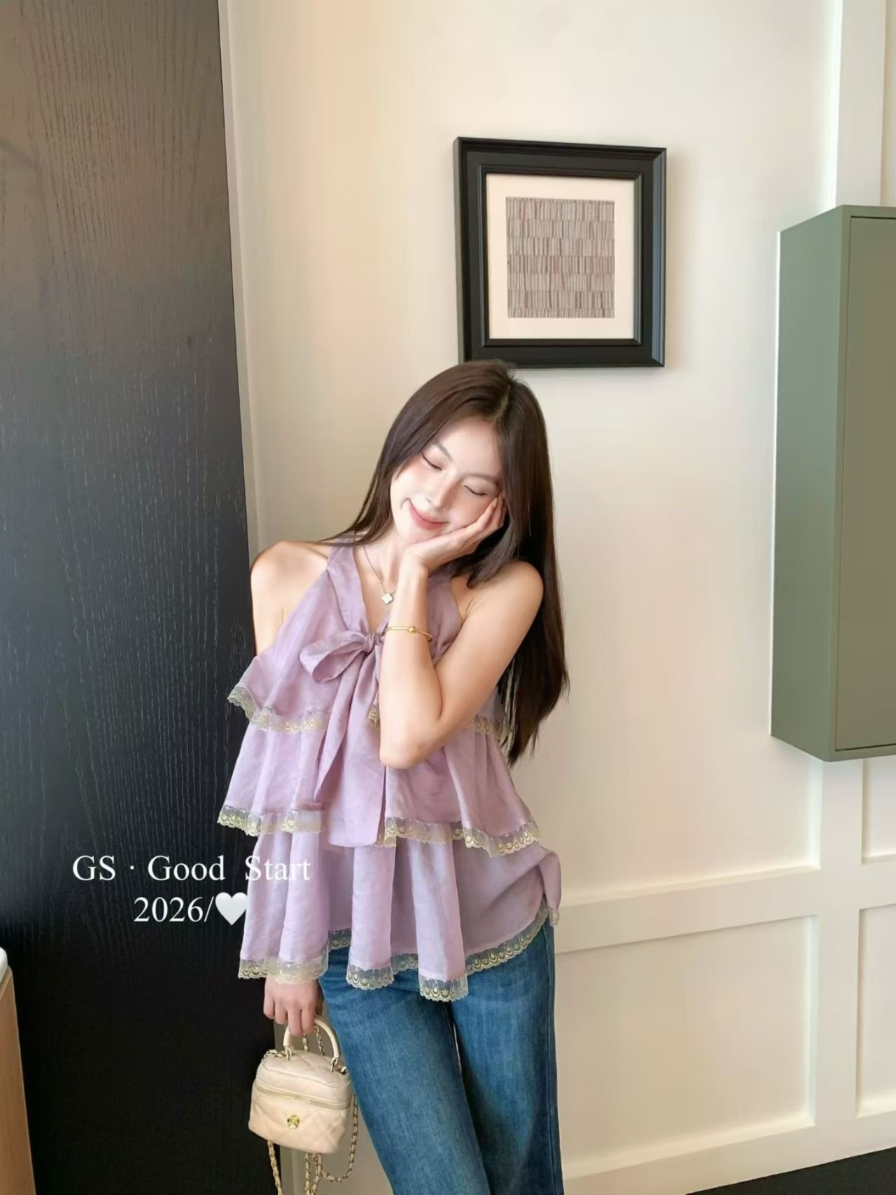 프랑스식 낭만적 인 기질 레이스 레이스 다중 레이어 작은 셔츠 여성 26 년 여름 풀오버 다용도 캐주얼 달콤함 맨위