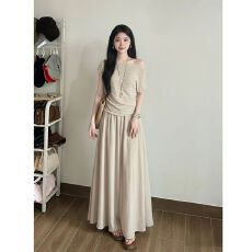 批发淡人高知穿搭老钱风大方得体绝美连衣裙子2026夏季巨好看长裙裤女