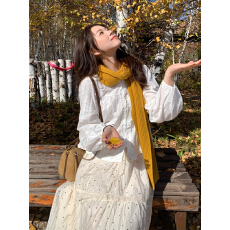 批发实拍2025秋冬版型不挑人刺绣温柔甜美内搭叠穿木耳边长袖小衫<b class='q'>衬衣</b>