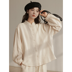 批发实拍2025秋冬简约纯色复古百搭叠穿宽松<b class='q'>宝宝</b>棉垂感上衣<b class='q'>衬衣</b>