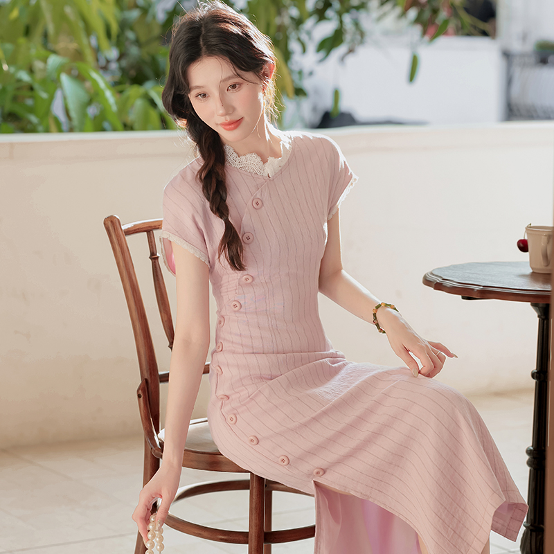 센 부서 착용 가져 가라. 전체 집합 작은 키 도파민 살구 색상 오픈 가디건 핑크색 꽃잎 칼라 점프 슈트 치마 세트 여성