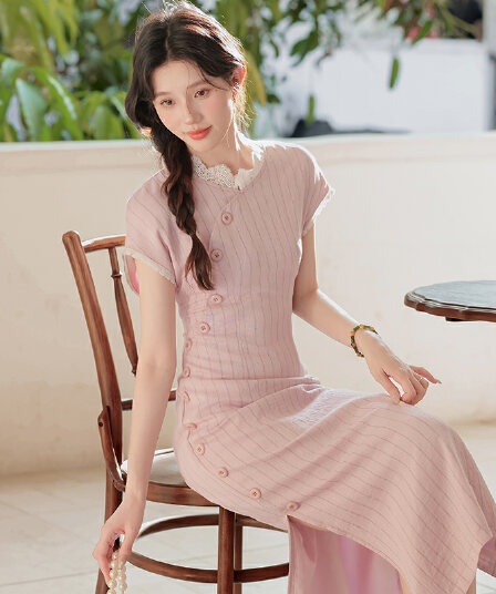 센 부서 착용 가져 가라. 전체 집합 작은 키 도파민 살구 색상 오픈 가디건 핑크색 꽃잎 칼라 점프 슈트 치마 세트 여성