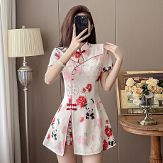 批发实拍新中式改良旗袍<b class='q'>新款</b>温柔年轻款气质高端少女连衣裙套<b class='q'>装</b>