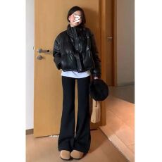 批发高腰<b class='q'>修身</b>显瘦黑色微喇<b class='q'>裤</b>女2025冬季新款高级百搭<b class='q'>修身</b>型牛仔<b class='q'>裤</b>长<b class='q'>裤</b>