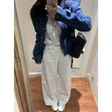 批发气质小香风老钱牛仔外套女春<b class='q'>夏</b>季新款小众肌理感立领百搭夹克上衣