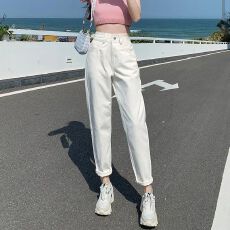 批发2026新款<b class='q'>哈伦</b>裤宽松<b class='q'>牛仔裤</b>女秋季潮流百搭小个子高腰九分裤子