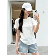 批发极简风小 logo  t 恤 2026年夏季宽松圆领通勤休闲纯棉打底上衣