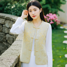 批发新中式重工刺绣<b class='q'>马甲</b>女2026春季盘扣国风贵气宫廷<b class='q'>马夹</b>外套<b class='q'>中年</b>女装