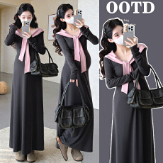 批发【实拍有货】秋冬新款针织<b class='q'>百搭</b>打底连衣裙时尚修身显瘦连衣裙