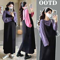 批发实拍 有货孕妇春<b class='q'>夏</b>款套装显瘦长款休闲连衣裙2件套裙