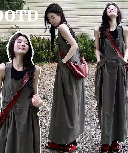 임산부 회색 녹색 롱 코트 광장 칼라 h 종류 비틀림 민소매 행침 목 드레스 반팔 티셔츠 세트