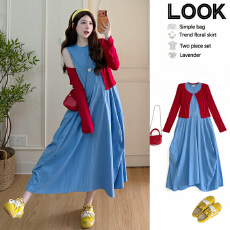 批发实拍孕妇韩版时尚宽松显瘦慵懒风防嗮开衫背心裙带口袋