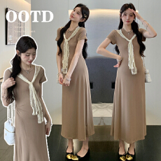 批发实拍孕妇<b class='q'>夏</b>季韩版时尚气质中长款披肩连衣裙套装