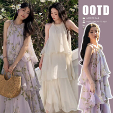 批发现 2026新款<b class='q'>孕妇装</b> 夏装 度假风挂脖连衣裙仙女裙