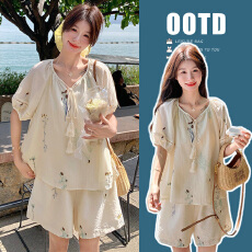 批发现 2026新款孕妇<b class='q'>装</b> 夏<b class='q'>装</b> 绣花短袖<b class='q'>上衣</b>+短<b class='q'>裤</b>套<b class='q'>装</b>