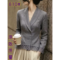 批发2026年<b class='q'>夏</b>季新品灰色V领上衣蕾丝边设计日常透气高知时尚百搭小衫