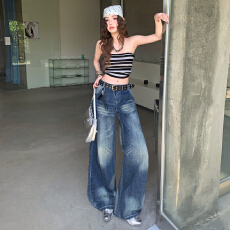 批发2026春装新款辣妹风阔腿裤时尚<b class='q'>潮流</b>阔腿<b class='q'>直筒</b>裤<b class='q'>女</b>装<b class='q'>牛仔裤</b><b class='q'>女</b>