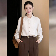 批发实拍 巨好看2026春气质长袖<b class='q'>衬衫</b>时尚休闲复古港风<b class='q'>衬衫</b>女百搭通勤