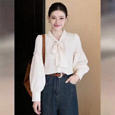 批发实拍 巨好看韩式气质百搭长袖<b class='q'>衬衫</b>女2026春新品通勤宽松显瘦上衣