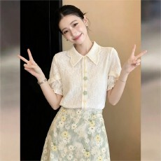 批发实拍 法式气质风温柔小众设计感休闲百搭<b class='q'>短袖</b><b class='q'>衬衫</b>女2026夏季上衣
