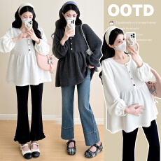 批发实拍大货高品质甜美娃娃衫孕妇上衣