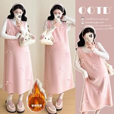 实拍大货减龄两件套套装加绒加厚高品质立体蝴蝶结两件套套装