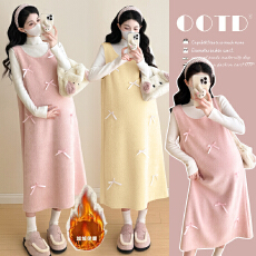 批发实拍大货减龄两件套套装加绒加厚高品质立体蝴蝶结两件套套装