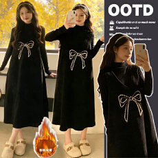 实拍秋冬新款大货高品质雪尼尔加厚背心裙两件套孕妇套装