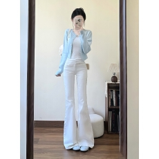 批发秋装搭配一整套休闲韩系套装针织开衫吊带上衣喇叭牛仔裤三件套潮