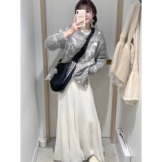 批发巨好看的套装女秋冬韩系慵懒风打底衫针织毛衣百搭半身<b class='q'>裙</b>三件套装
