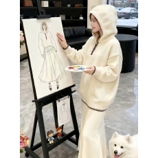 批发套头连帽毛衣女2025冬季新款韩系<b class='q'>宽松</b>慵懒风软糯<b class='q'>针织衫</b>上衣外穿潮