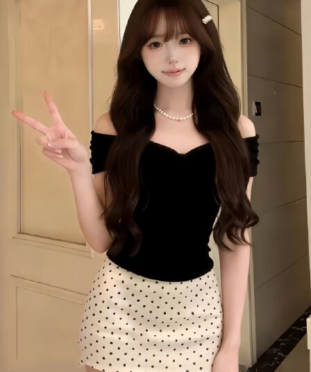한 부서 chic 세트 새로운 품격 오프숄더 검정색 꼬집기 허리 위로 의류 도트 무늬 미니 스커트 고유 한 아름다운 투피스 세트