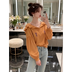 批发法式复古设计感长袖衬衫女装2026新款别致气质<b class='q'>喇叭袖</b>衬衣<b class='q'>雪纺衫</b>