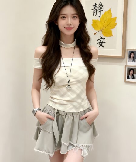 달콤한 매운맛 작은 셔츠 트렌디 2026 여름 새로운 순수한 욕망 바람 행침 목 오프숄더 몸매 가꾸기 고유 한 Chic 오프숄더 맨위 여성